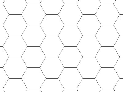 Transparent Grid Sheet A3 42,0 x 29,7 cm Hexagon 16 mm